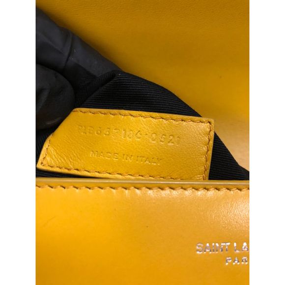 Saint Laurent Fermoir Flap Satchel Bag Leather Yellow - Picture 7 of 7